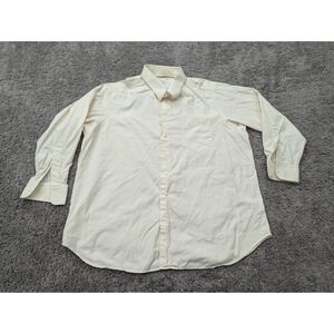 Capra & Cavelli Button Up Shirt Mens 3XL Ivory Long Sleeve Casual Made in USA‎